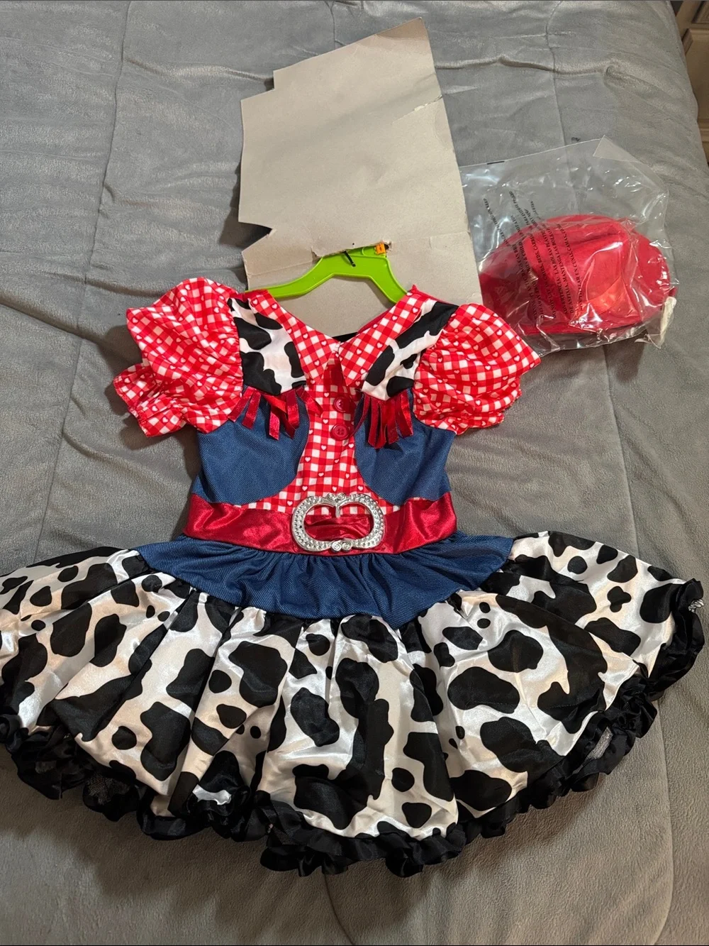 Goodmark rodeo princess Halloween Cowgirl Costume Dress red blue black Sz: 3-4T